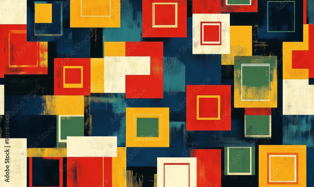 Poster rectangles squares pattern