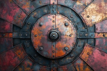 Fototapeta premium steam punk style textured background, time is flying 