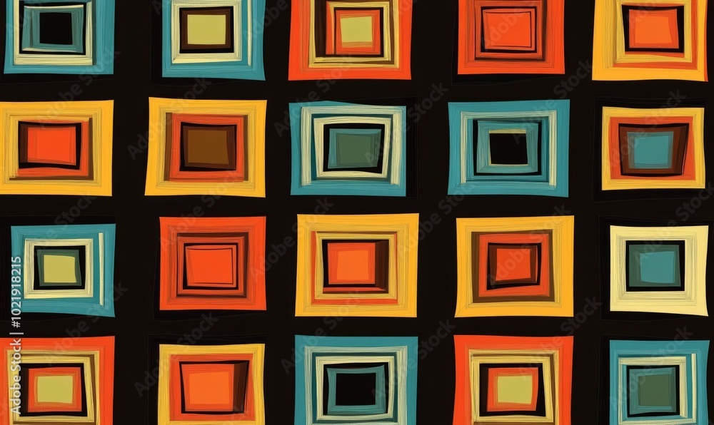 Poster rectangles squares pattern
