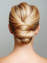 Fototapeta premium French twist hairstyle, wedding hairstyle, photo for hairdresser catalogue