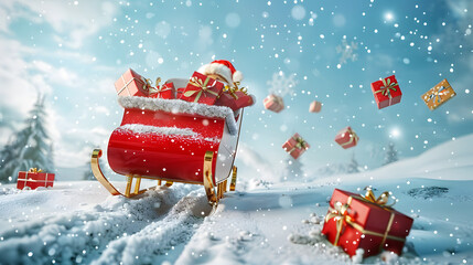 Holiday Scene Santa Claus Sleigh