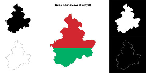 Buda-Kashalyowa district outline map set