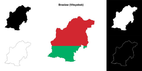Braslaw district outline map set