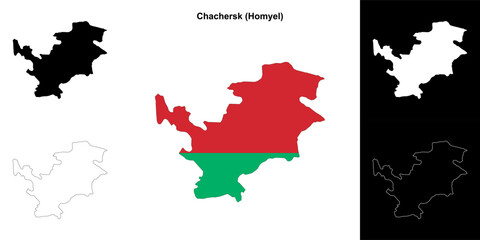 Chachersk district outline map set