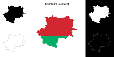 Krasnapolle district outline map set