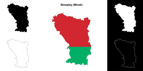 Stowptsy district outline map set