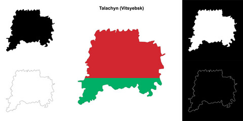 Talachyn district outline map set