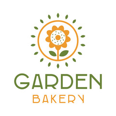 Fototapeta premium garden bakery flat minimalist logo design