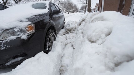 Early winter snowfall: first snow of season, highlighting unexpected challenges people face as they navigate abrupt weather change, transportation difficulties, sudden need for winter preparations.