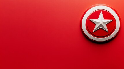 A stylized representation of a star emblem on a red background, symbolizing national identity.