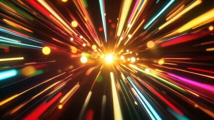 Obraz premium A vibrant explosion of light and color, creating a sense of energy and movement.