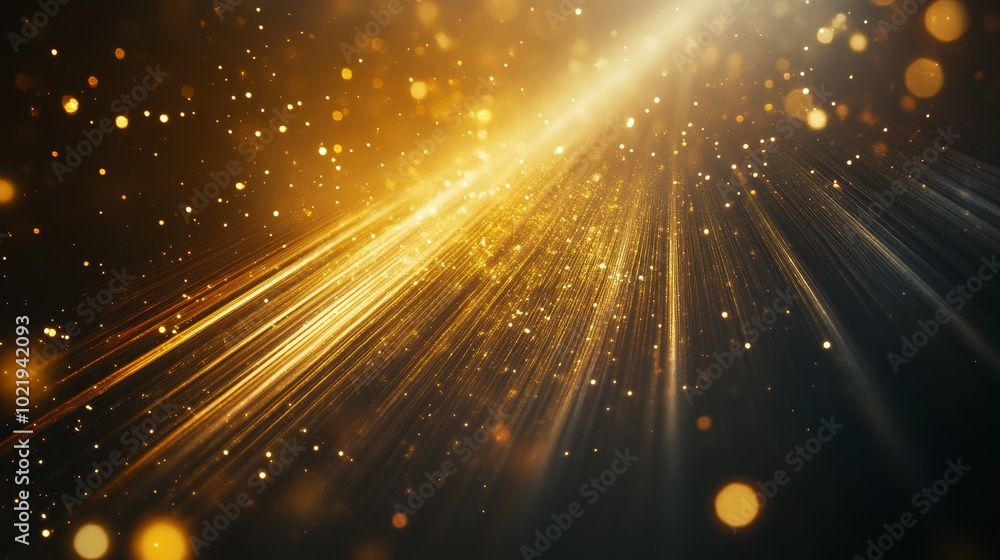 Aufkleber a shimmering burst of golden light and particles creating a dynamic, ethereal atmosphere.