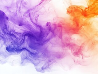 Fototapeta premium abstract nebula cloud patterns swirling with vibrant hues, set against a clean white background, inviting imagination and creativity through its harmonious shapes and colors