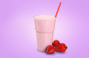 Tasty fresh Strawberry smoothie with fresh berries