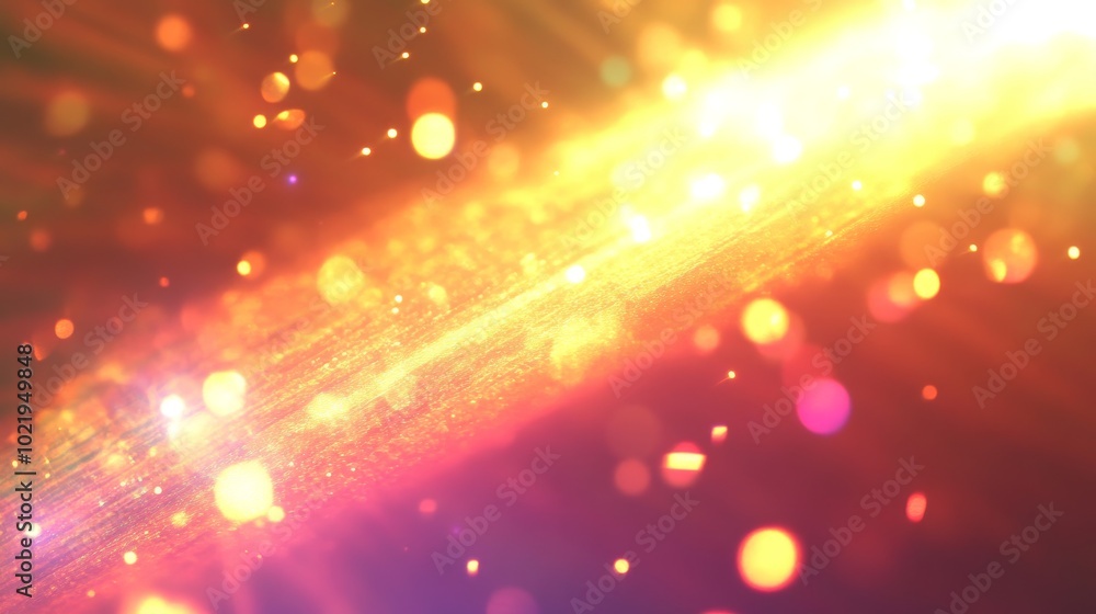 Poster a vibrant abstract background featuring glowing particles and light rays, ideal for digital design a