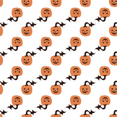 Seamless vector pattern with pumpkins. Decorative texture for surface design.