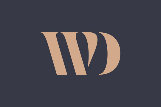 Abstract letter WD logo. This logo icon incorporate with abstract shape in the creative way. 