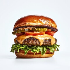 Smash burger featuring thin patties, melted cheese, fresh lettuce, and special sauce. Crispy-edged smash burger with melted cheese, pickles, and a toasted brioche bun.