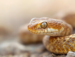 Fototapeta premium Close up of a Snake' s Eye with Blurred Background