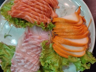 comida japonesa, frutos do mar, cortes, culinária, sushi, cru