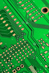 green printed circuit board. background or texture