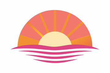 pink sunrise icon logo