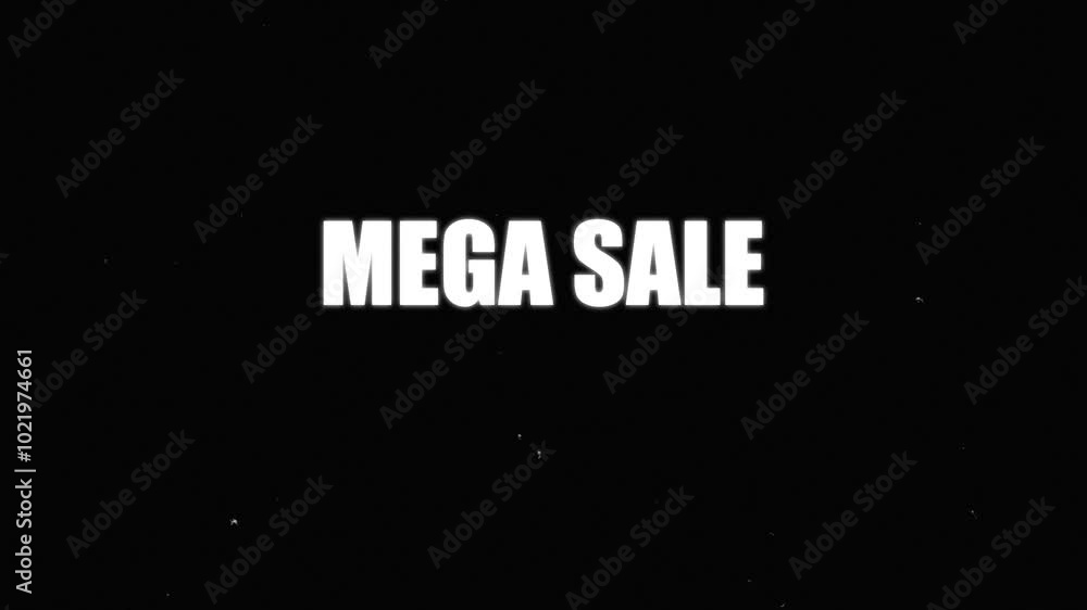 Poster mega sale shopping colorful symbol background animation animation of hud elements with text mega sal