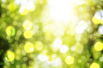 Fototapeta premium Abstract blurred green nature background with bokeh