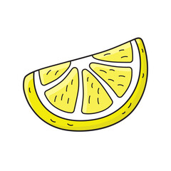 Lemon fruit slice isolated vector illustration