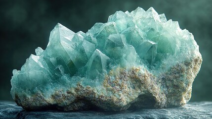 Obraz premium Close-Up of a Green Crystal Mineral