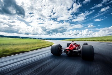 racing car on the road