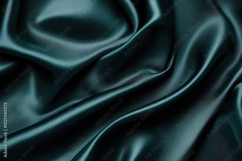Aufkleber luxurious dark green silk satin backdrop with soft folds and ripples, creating an elegant backdrop f