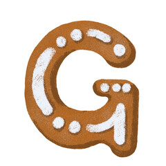 The letter of the alphabet with ginger cookies. A fun Christmas series for kids and baking lovers. A series of artworks