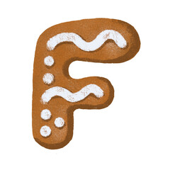 The letter of the alphabet with ginger cookies. A fun Christmas series for kids and baking lovers. A series of artworks