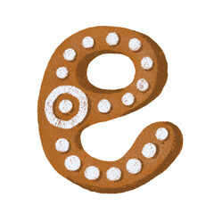 The letter of the alphabet with ginger cookies. A fun Christmas series for kids and baking lovers. A series of artworks