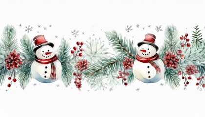 snowman and christmas tree