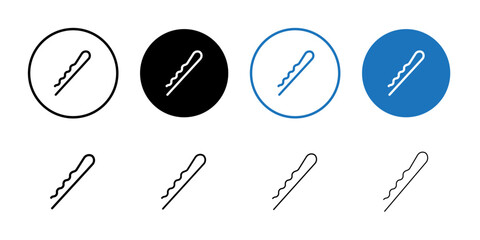 Bobby pin icon Black and white outline vector