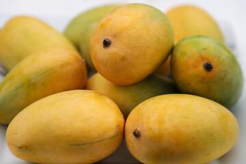 Ripe delicious juicy mangos fruit bowl