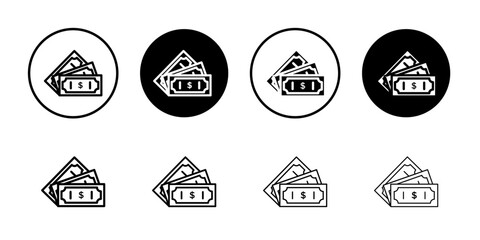 Obraz premium Cash icon Black and white outline vector