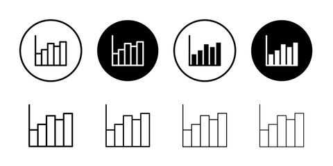 Chart histogram icon Black and white outline vector