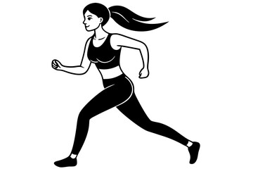 Healthy young woman on morning run, not include background