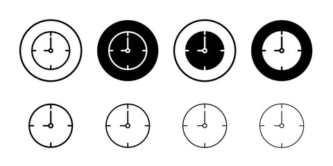 Clock nine icon Black and white outline vector