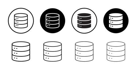 Database icon Black and white outline vector