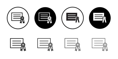 Diploma icon Black and white outline vector