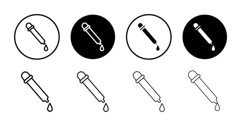 Dropper pipette Icon Black and white outline vector