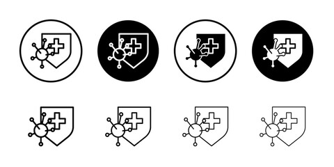 Obraz premium Immunity icon Black and white outline vector