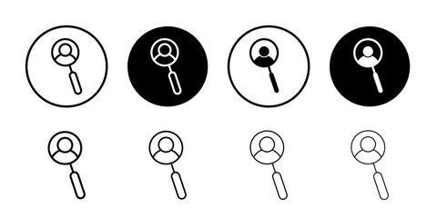 Job candidate icon Black and white outline vector