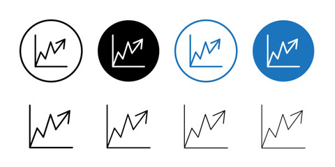 Line Chart Icon Black and white outline vector