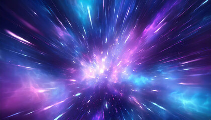 Fototapeta premium A vivid cosmic explosion of colors showcases the beauty of space with swirling galaxies and light in a stunning deep universe setting