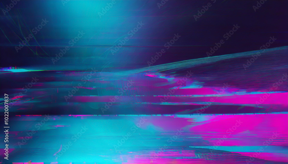 Poster a vibrant digital abstract pattern with bright blue and pink colors creating a mesmerizing visual ef